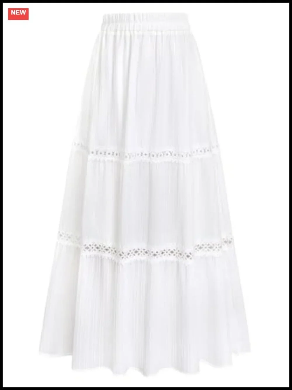 Women's Boho Tiered Maxi Skirt with Pockets